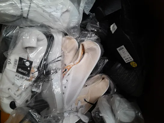 BOX OF APPROXIMATELY 20 ASSORTED PAIRS OF SHOES IN VARIOUS STYLES AND SIZES TO INCLUDE NEW LOOK, LOVE YOUR SHOES, ETC