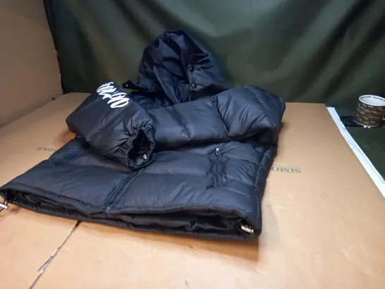 BLACK CROWN CLOTHING HOODED ZIP UP  BUBBLE JACKET  SIZE SMALL