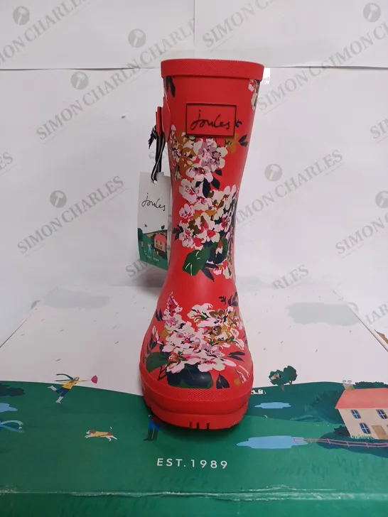 BOXED JOULES MOLLY WELLY RED FLORL - UK 7