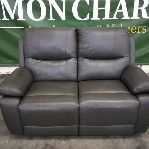 DESIGNER CLAY LEATHER POWER RECLINER 2 SEATER SOFA