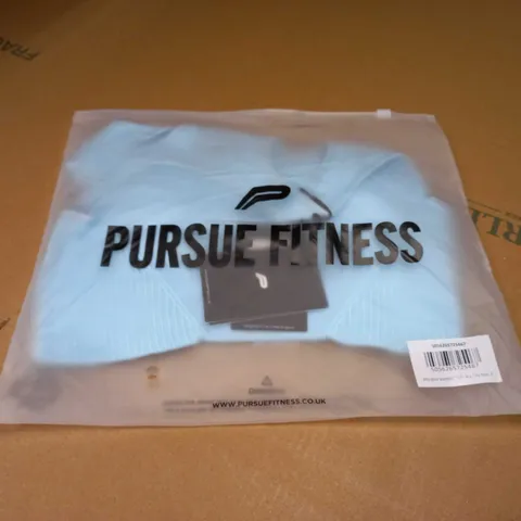 PACKAGED PURSUE FITNESS SKY BLUE SEAMLESS SPORTS BRA - SMALL