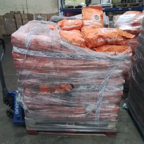 PALLET TO CONTAIN APPROX 80 X 5kg BAGS OF BBQ TIME BARBECUE CHARCOAL BRIQUETTES 