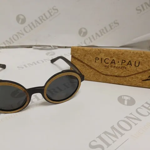 PICA.PAU WOODCRAFT CIRCULAR FRAMED SUNGLASSES 