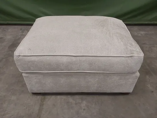 MILLER KINGSTON SILVER FABRIC UPHOLSTERED FOOTSTOOL 