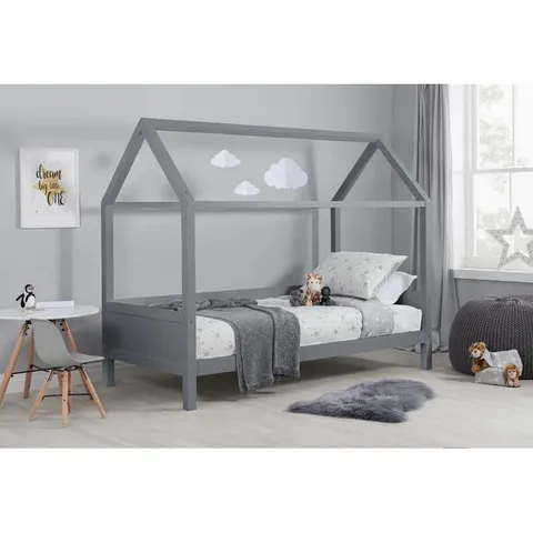 BOXED PEREZ HOUSE BED GREY FRAME // SIZE: SINGLE (1 BOX)