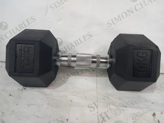 BODY REVOLUTION 10KG RUBBER HEX DUMBBELL