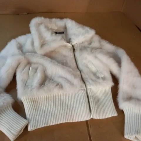 JANE NORMAN FAUX FUR COAT IN WHITE - 8