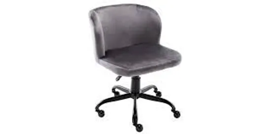 BOXED VELVET OFFICE CHAIR GREY