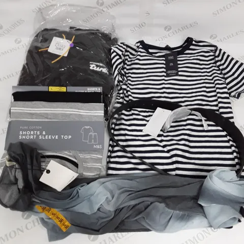 LARGE BOX OF ASSORTED CLOTHING TO INCLUDE PUMA, ZARA AND M&S