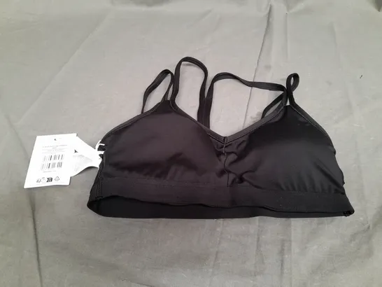 GYMSHARK STRAP FEATURE SPORTS BRA IN BLACK - SMALL