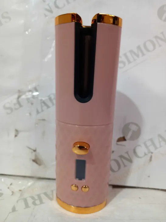 WIRELESS RECHARGEABLE AUTO HAIR CURLER IN PINK/GOLD EFFECT