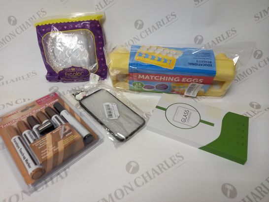 LOT OF APPROXIMATELY 20 ASSORTED HOUSEHOLD ITEMS, TO INCLUDE FURNITURE MARKERS, DOG PHONE CASE, SCREEN PROTECTOR, ETC