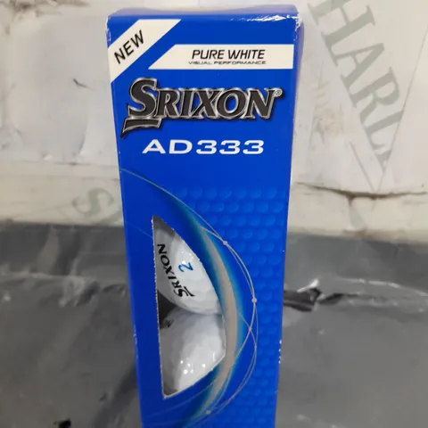 BOXED SRIXON AD333 PURE WHITE GOLF BALLS (SET OF 3)