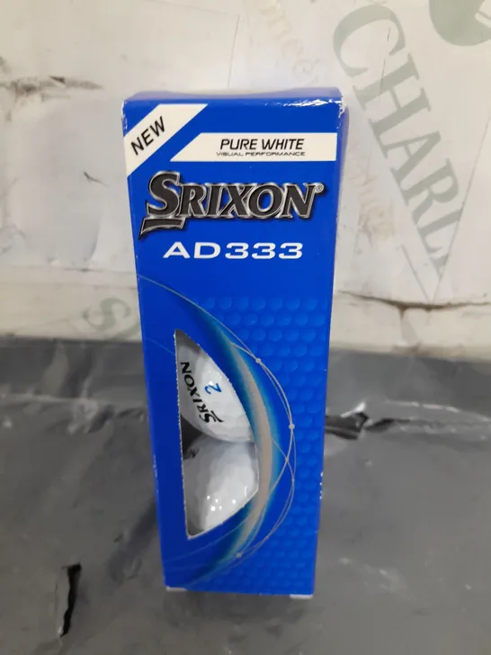 BOXED SRIXON AD333 PURE WHITE GOLF BALLS (SET OF 3)