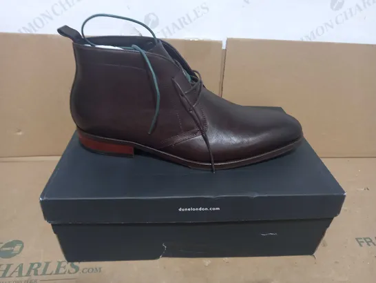 BOXED PAIR OF DUNE LONDON SHOES IN BROWN UK SIZE 10