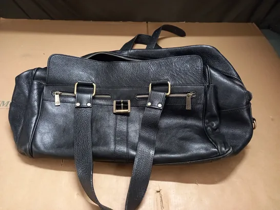 LARGE BLACK LEATHER LOOK BAG