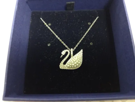 SWAROVSKI SILVER/PEARL SWAN NECKLACE 