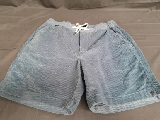 MR MARVIS CORD LIGHT BLUE SHORTS - W34 LARGE