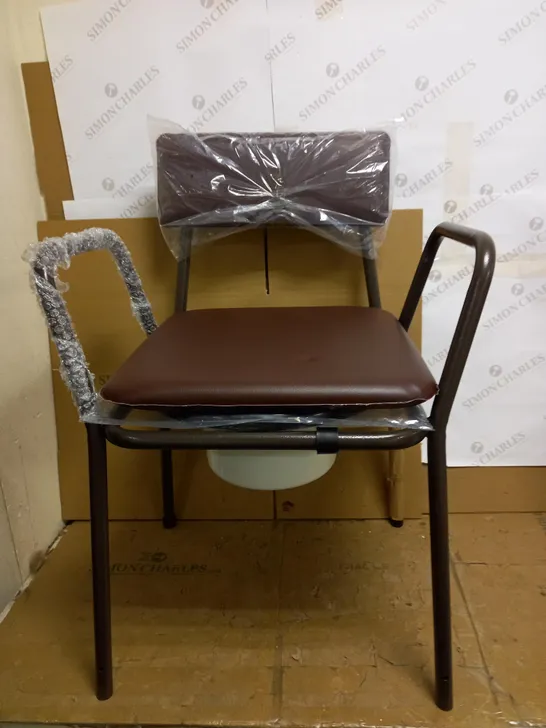 AIDAPT ADJUSTABLE COMMODE CHAIR BLACK/BROWN