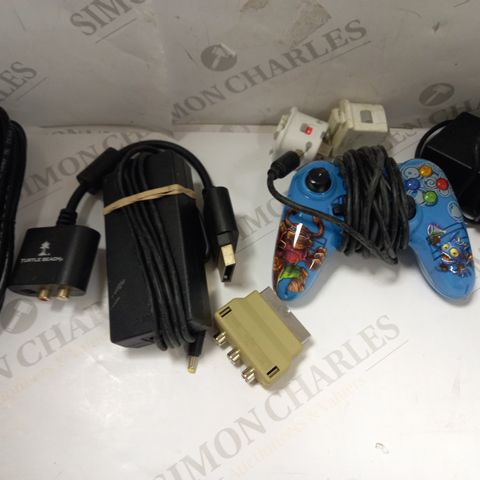 LOT OF ASSORTED ELECTRICALS TO INCLUDE AC ADAPTERS, WII ADAPTERS, ASSORTED WIRES