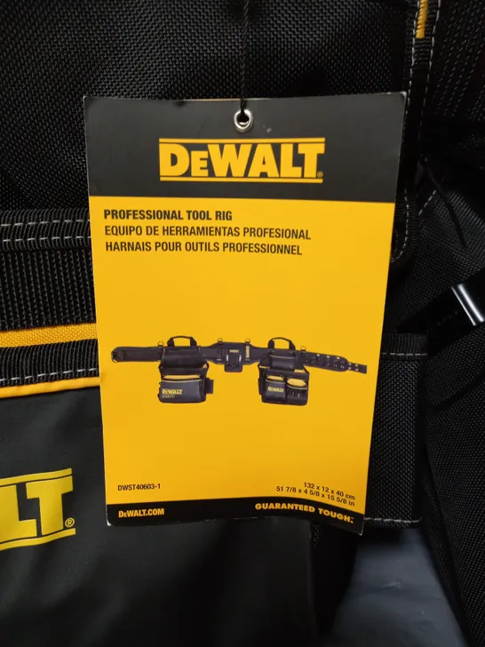 DEWALT PROFESSIONAL TOOL RIG ADJUSTABLE SIZE BLACK