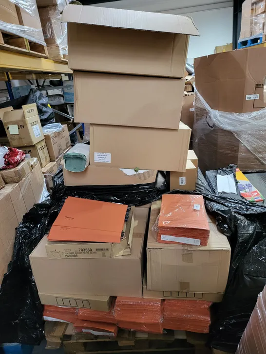 PALLET OF A SIGNIFICANT QUANTITY OF OFFICE TYPE PRODUCTS TO INCLUDE LYRECO BUDGET ORGANISER DIVIDERS, IMPEGA PAPER FOLDERS AND BOX OF 23X25 PAPER TOWELS 