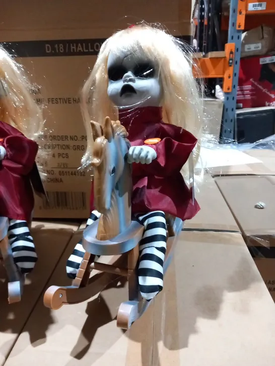 4 BRAND NEW FESTIVE HALLOWEEN TERRIFYING ANIMATED DOLLS