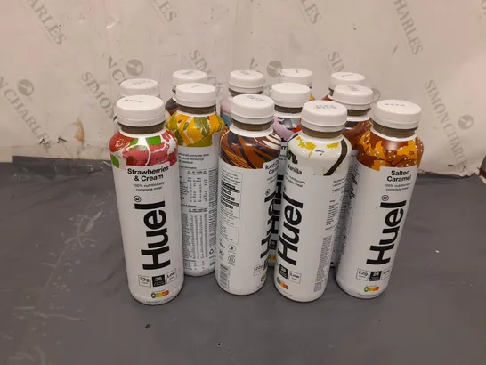 APPROXIMATELY 12 500ML BOTTLES OF HUEL - VARIOUS FLAVOURS   - COLLECTION ONLY