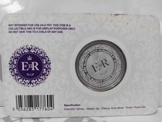 QUEEN ELIZABETH II PURE SILVER PLATED PROOF-LIKE COMMEMORATIVE COIN