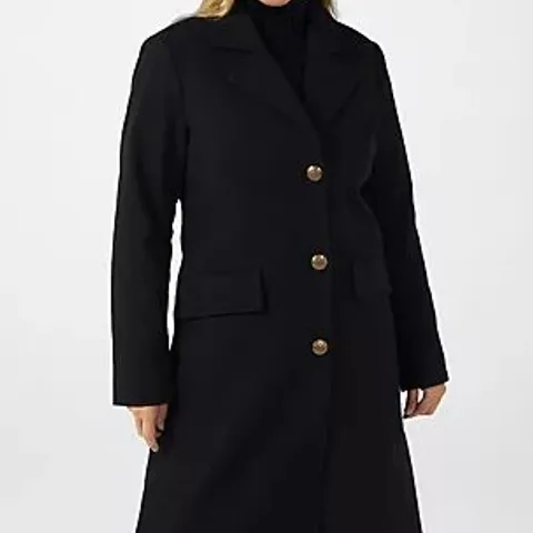 CENTIGRADE LONGLINE SINGLE BREASTED COAT BLACK 2XL