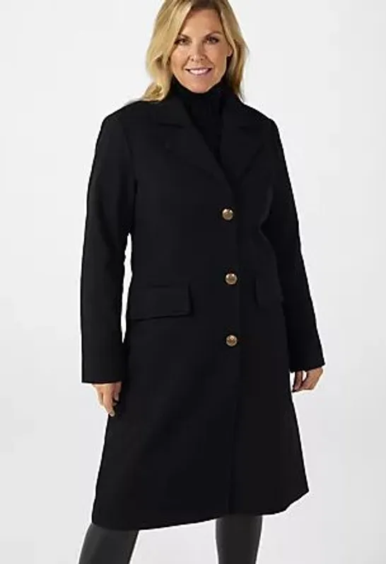 CENTIGRADE LONGLINE SINGLE BREASTED COAT BLACK 2XL