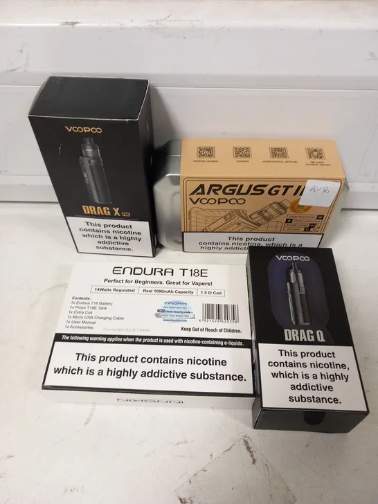 APPROXIMATELY 26 ASSORTED E-CIGARETTES AND E-CIGARETTE PARAPHERNALIA TO INCLUDE; ENDURA, VOOPOO AND INNOKIN