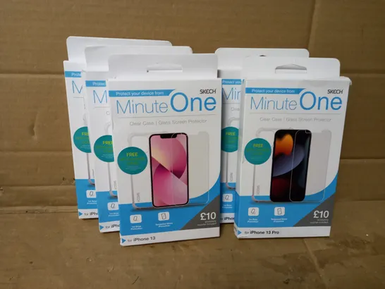 LOT OF 5 MINUTE ONE CLEAR CASES INCLUDING 3 FOR IPHONE 13 AND 2 FOR IPHONE 13 PRO