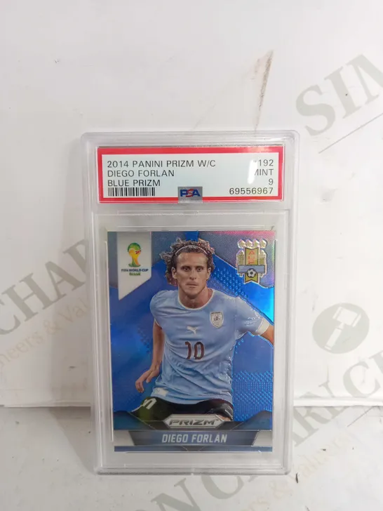 PSA 2014 PANINI PRIZM W/C DIEGO FORLAN BLUE PRIZM 