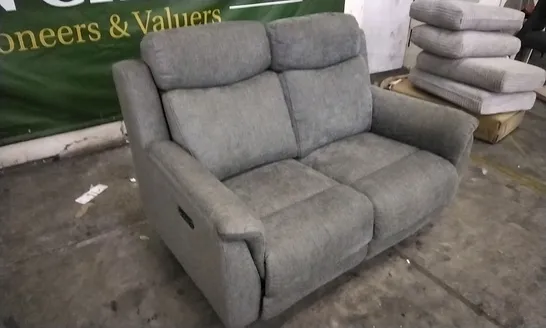 QUALITY DESIGNER GREY FABRIC 2 SEATER ELECTRIC RECLINER