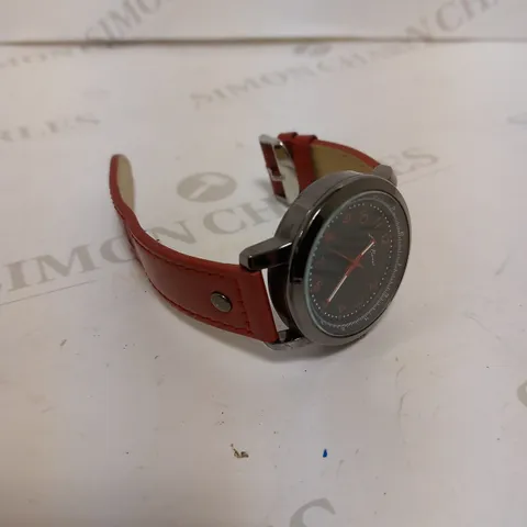 LA BANUS RED LEATHER STRAPPED WATCH 