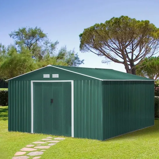 BOXED 11X13FT METAL GARDEN SHED (5 BOXES)