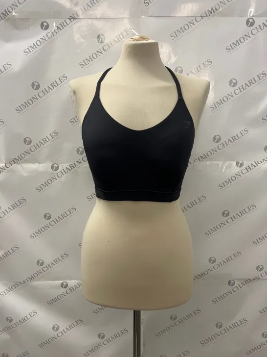 GYMSHARK STUDIO SPORTS BRA IN BLACK SIZE M