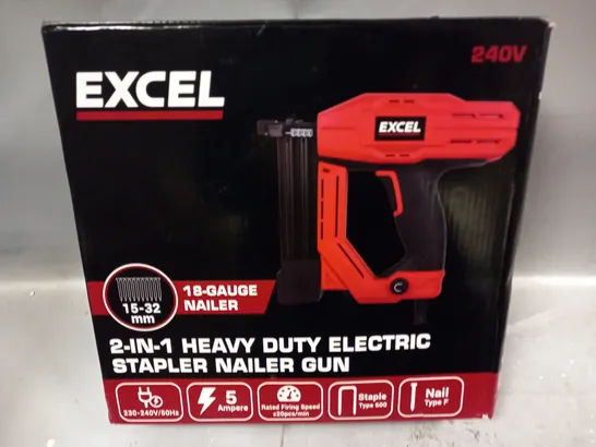 BOXED EXCEL 2IN1 HEAVY DUTY ELECTRIC STAPLER NAILER GUN