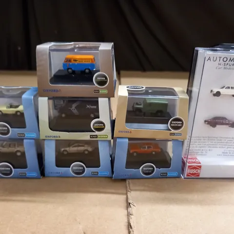LOT OF 8 MINITURE COLLECTORS CARS INCLUDE OXFORD AND BUSCH