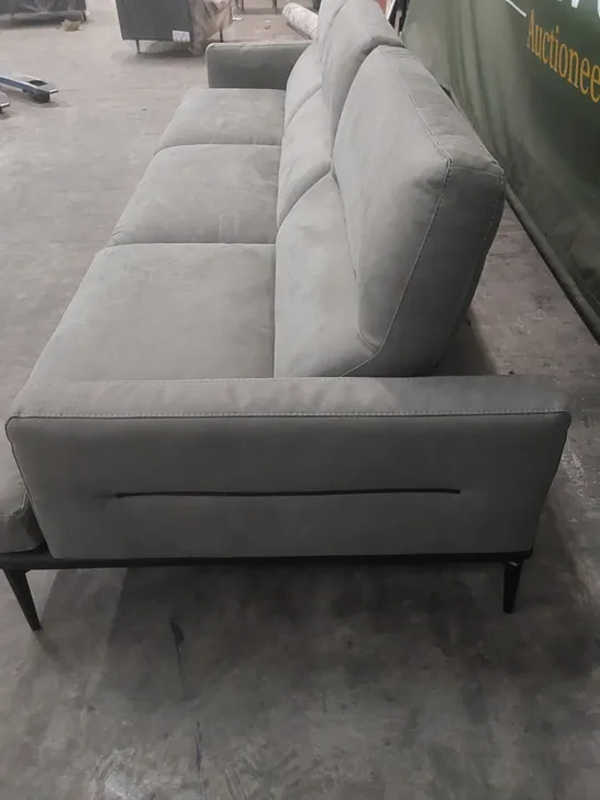 QUALITY DESIGNER ITALIAN MADE FENG POLTRONA LARGE SOFA WITH ADJUSTABLE BACK RESTS - STONE GREY 