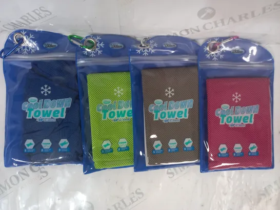 BOXED AQUA LASER SET OF 4 COOL DOWN TOWELS