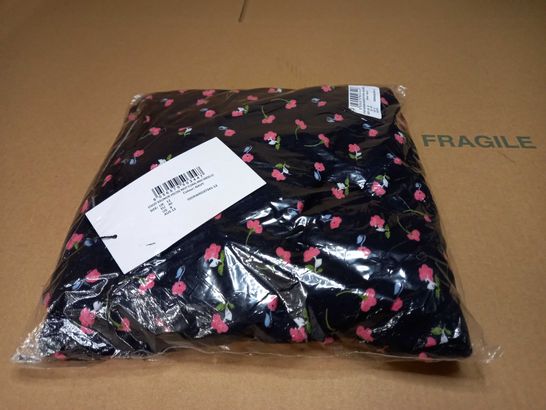 PACKAGED STACEY SOLOMON VISCOSE NAVY/FLORAL MIDI DRESS - SIZE 12