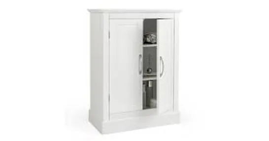 BOXED COSTWAY 2-DOOR FREESTANDING BATHROOM CABINET WITH ADJUSTABLE SHELVES - WHITE