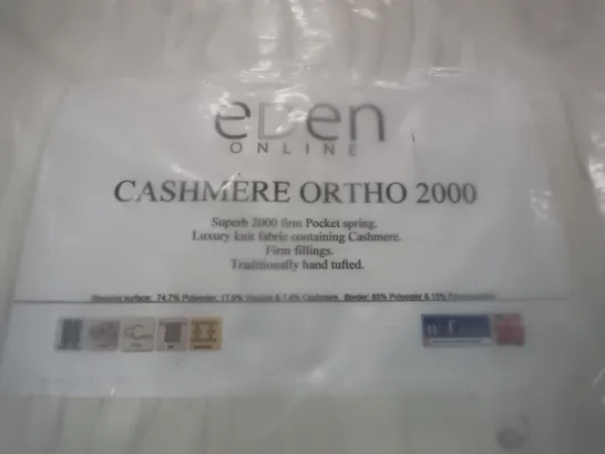 BAGGED EDEN CASHMERE ORTHO 2000 MATTRESS - APPROX 150X200CM