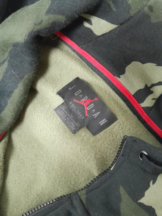 JORDAN FULL ZIP HOODIE IN DARK CAMO GREEN SIZE XL