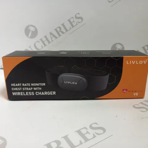 BOXED LIVLOV HEART RATE MONITOR CHEST STRAP WITH WIRELESS CHARGER 