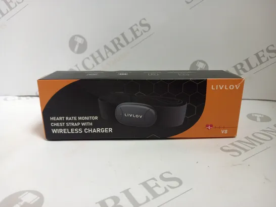 BOXED LIVLOV HEART RATE MONITOR CHEST STRAP WITH WIRELESS CHARGER 