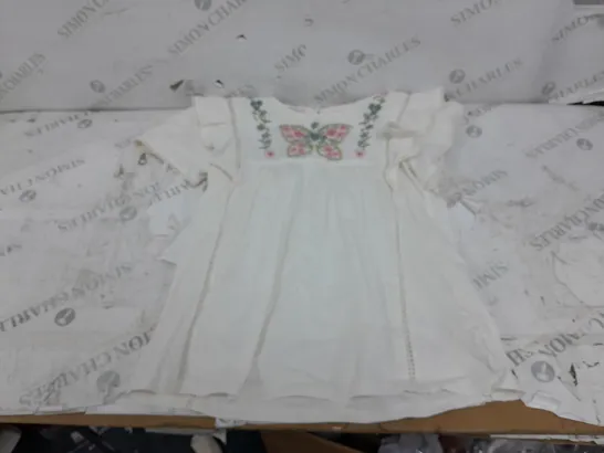 MONSOON 11-12 CHILDRENS WHITE FLORAL DRESS 