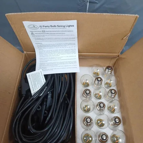 BOXED 15-BULBS PARTY STRING LIGHT WARM WHITE 